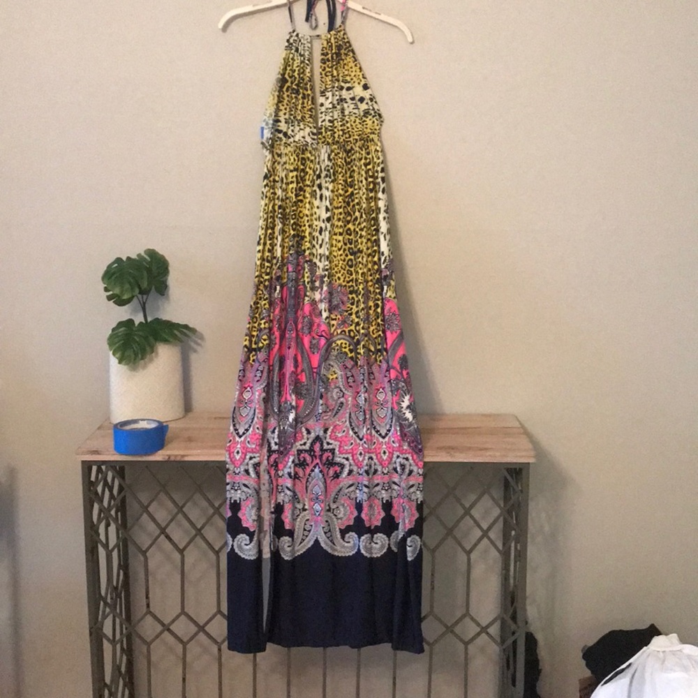 Colorful halter dress